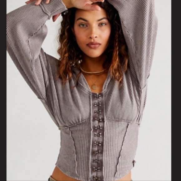 Free People Tops - Girls Night Thermal Hoodie